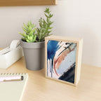 708 - a minimal mixed media abstract piece in blues, pinks, and white Mini Art Print Gallery Image 2