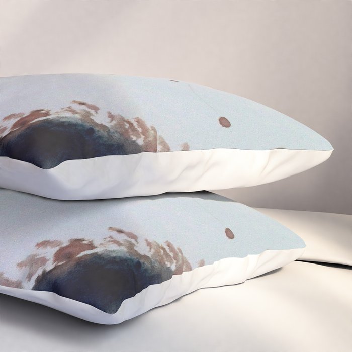 708 - a minimal mixed media abstract piece in blues, pinks, and white Pillow Sham Gallery Image 3