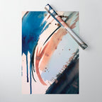 708 - a minimal mixed media abstract piece in blues, pinks, and white Wrapping Paper Gallery Image 1