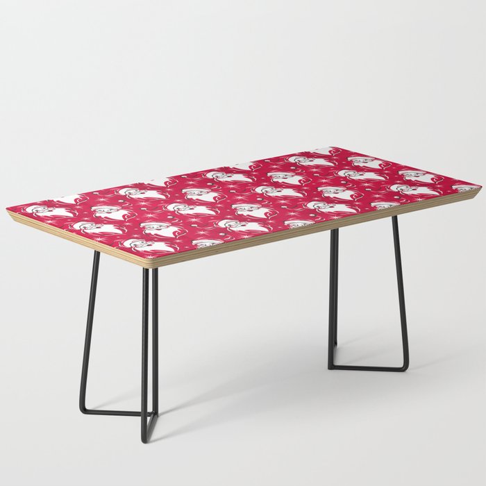 'Tis The Season Retro Santa Red White Pattern Coffee Table Gallery Image 1