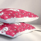 'Tis The Season Retro Santa Red White Pattern Pillow Sham Gallery Image 3