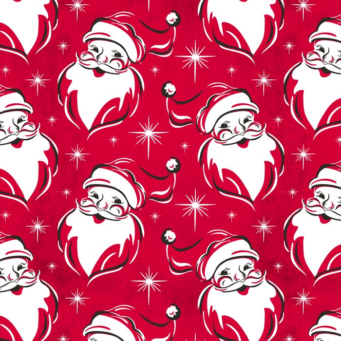 'Tis The Season Retro Santa Red White Pattern Coffee Mug Gallery Image 2