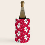 'Tis The Season Retro Santa Red White Pattern Wine Chiller Gallery Image 1