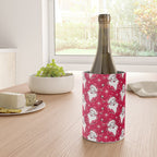 'Tis The Season Retro Santa Red White Pattern Wine Chiller Gallery Image 4