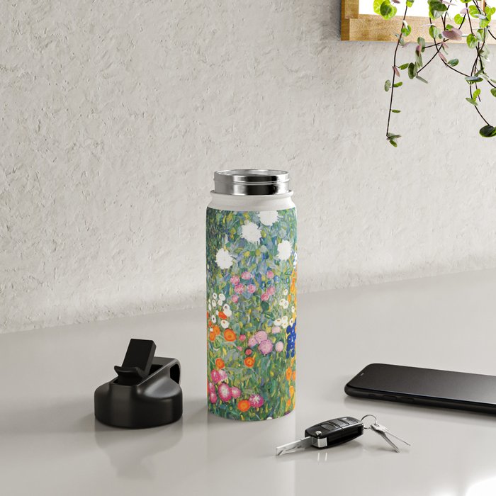 Gustav Klimt "Blumengarten (Flower Garden)" Water Bottle Gallery Image 5