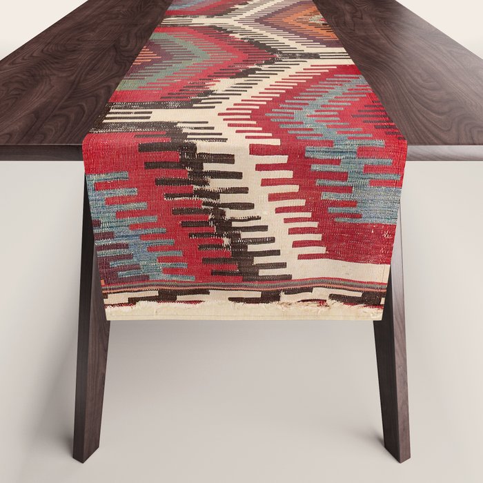 Afyon Central Anatolian Kilim Fragment Print Table Runner Gallery Image 1