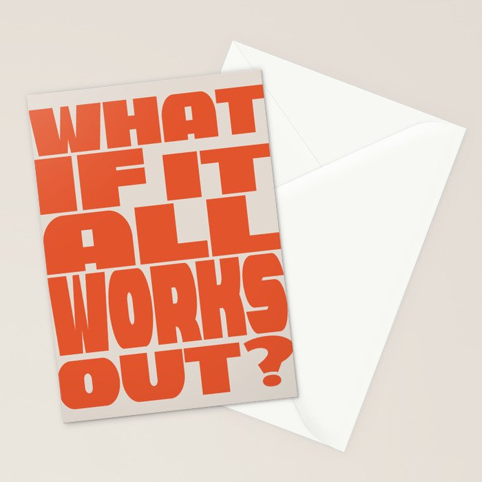 Bold Optimistic Quote in Retro Orange Stationery Card Gallery Image 2