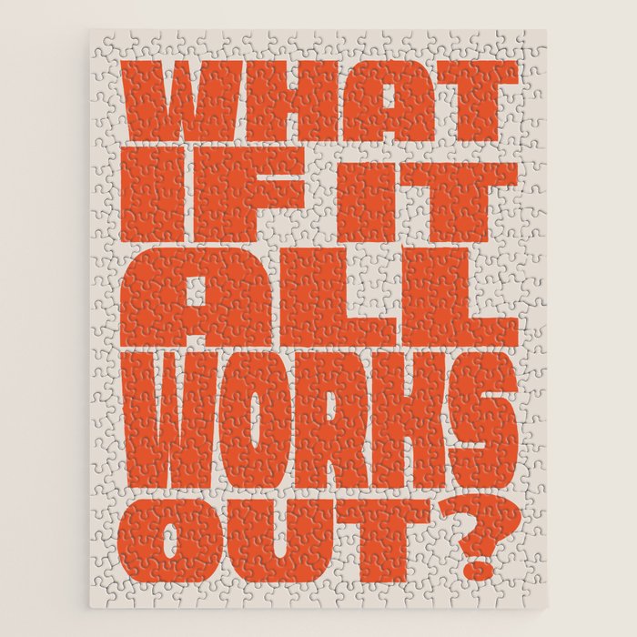 Bold Optimistic Quote in Retro Orange Jigsaw Puzzle Gallery Image 1