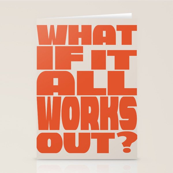 Bold Optimistic Quote in Retro Orange Stationery Card Gallery Image 2