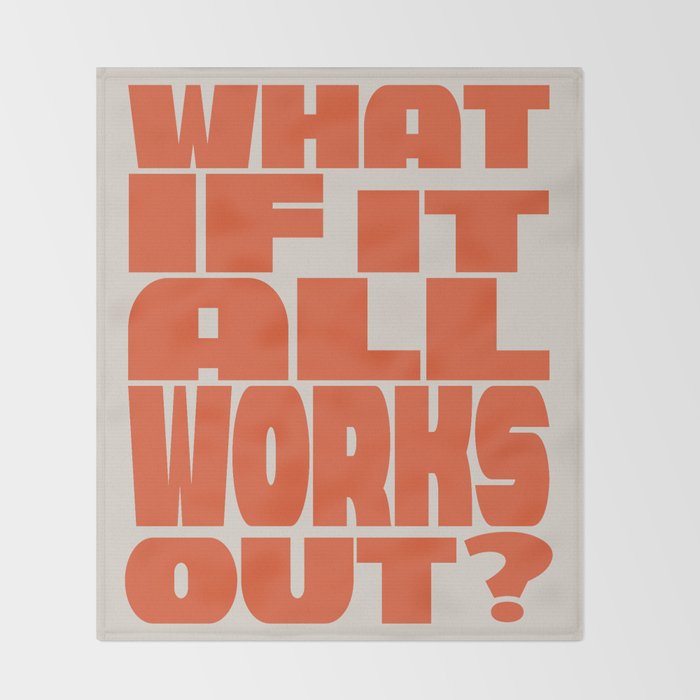 Bold Optimistic Quote in Retro Orange Throw Blanket Gallery Image 2