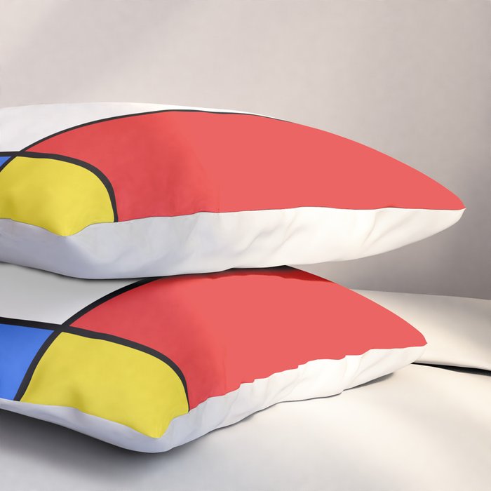 Mondrian Mid Century Modern Simple Neoplasticism Pillow Sham Gallery Image 3