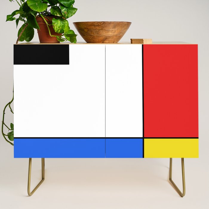 Mondrian Mid Century Modern Simple Neoplasticism Credenza Gallery Image 1
