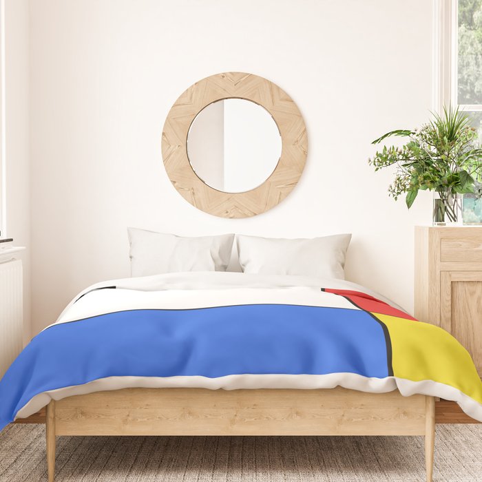 Mondrian Mid Century Modern Simple Neoplasticism Duvet Cover Gallery Image 3