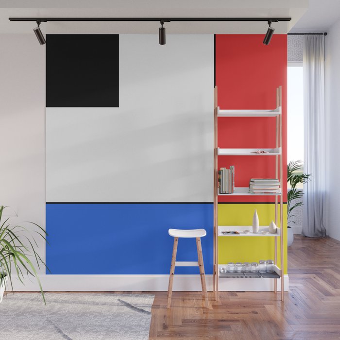 Mondrian Mid Century Modern Simple Neoplasticism Wall Mural Gallery Image 1
