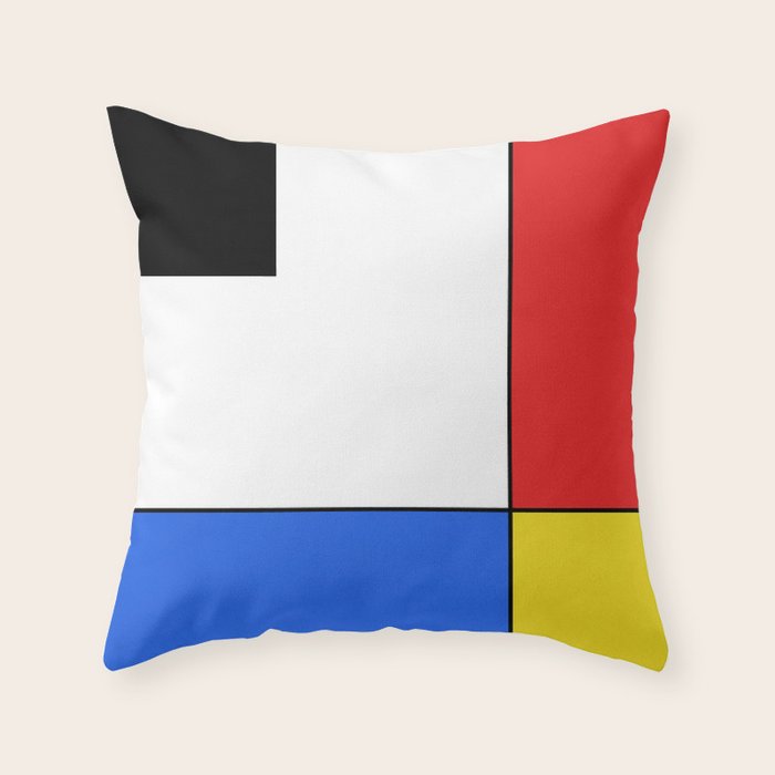 Mondrian Mid Century Modern Simple Neoplasticism Throw Pillow Gallery Image 6