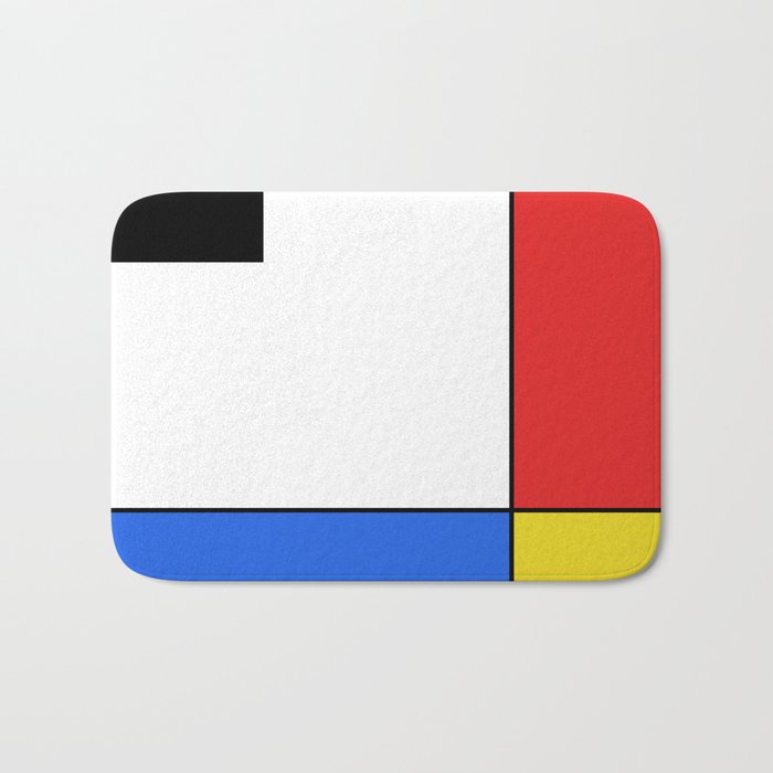 Mondrian Mid Century Modern Simple Neoplasticism Bath Mat Gallery Image 1