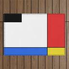 Mondrian Mid Century Modern Simple Neoplasticism Outdoor Rug Gallery Image 1