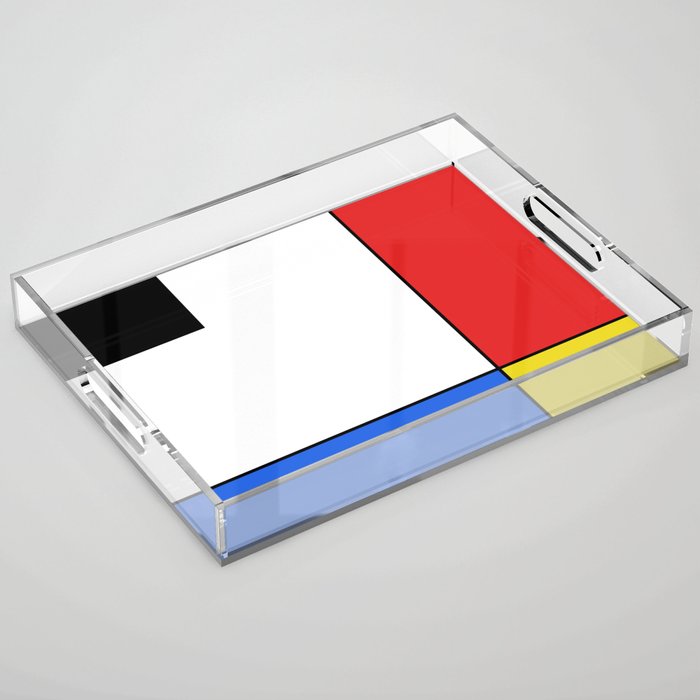 Mondrian Mid Century Modern Simple Neoplasticism Acrylic Tray Gallery Image 1