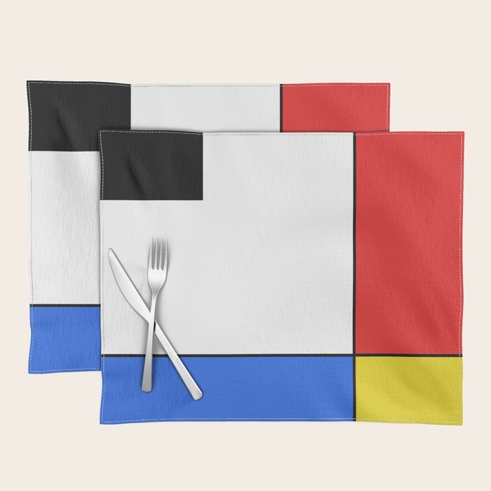 Mondrian Mid Century Modern Simple Neoplasticism Placemat Gallery Image 1