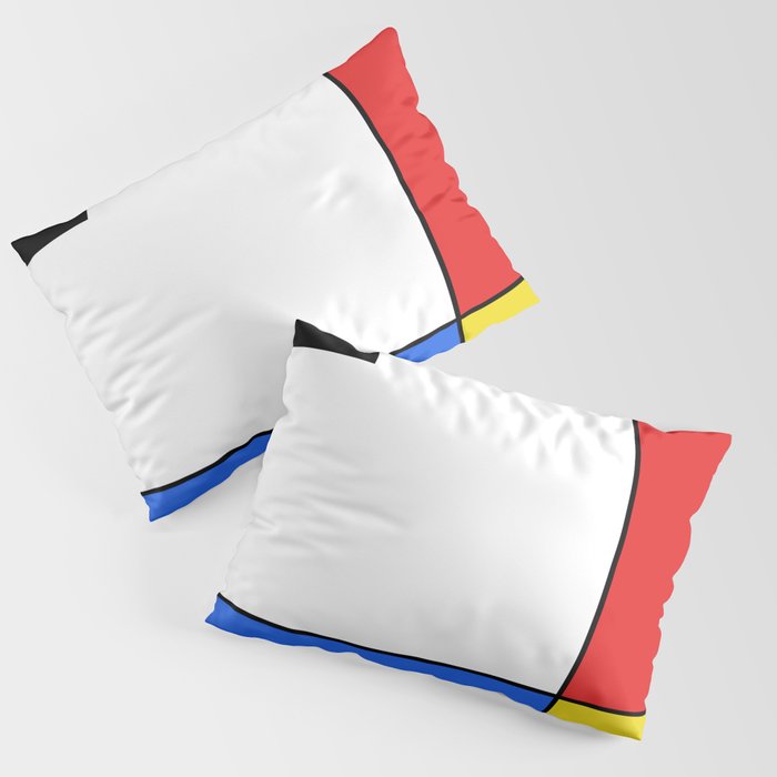 Mondrian Mid Century Modern Simple Neoplasticism Pillow Sham Gallery Image 3