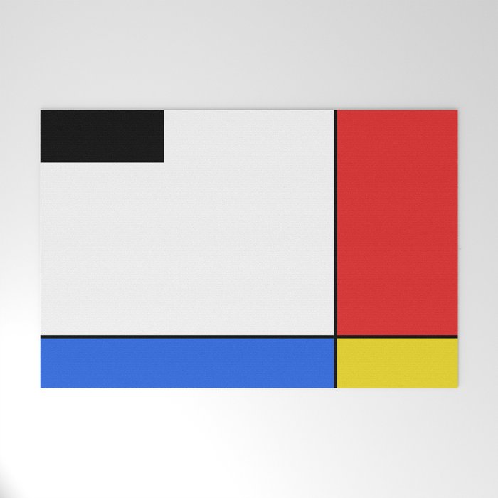 Mondrian Mid Century Modern Simple Neoplasticism Welcome Mat Gallery Image 1
