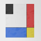 Mondrian Mid Century Modern Simple Neoplasticism Throw Blanket Gallery Image 2