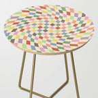 Colorful Checkered Swirl Pattern Side Table Gallery Image 2