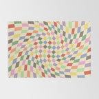 Colorful Checkered Swirl Pattern Rug Gallery Image 2