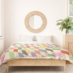 Colorful Checkered Swirl Pattern Duvet Cover Gallery Image 3