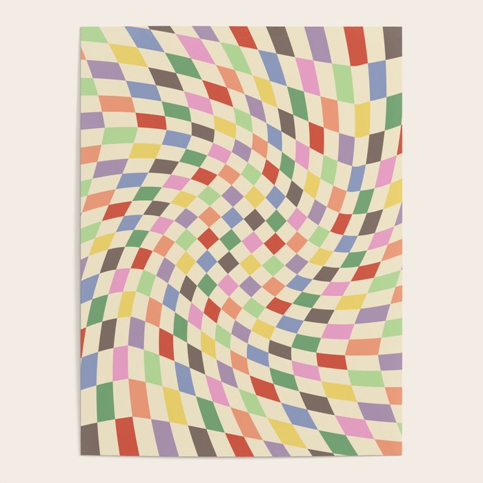 Colorful Checkered Swirl Pattern Poster Gallery Image 4