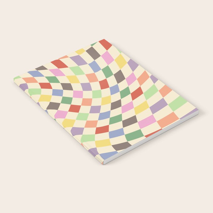 Colorful Checkered Swirl Pattern Notebook Gallery Image 1