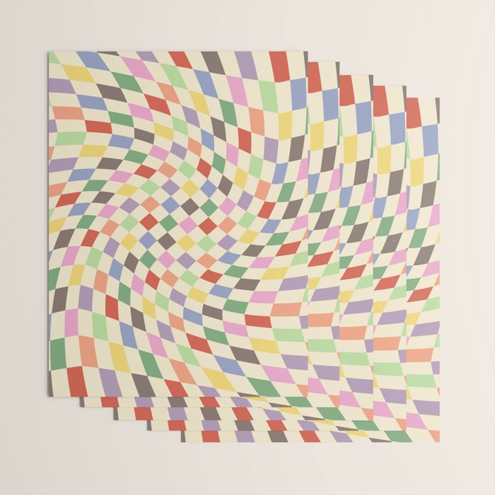 Colorful Checkered Swirl Pattern Wrapping Paper Gallery Image 3