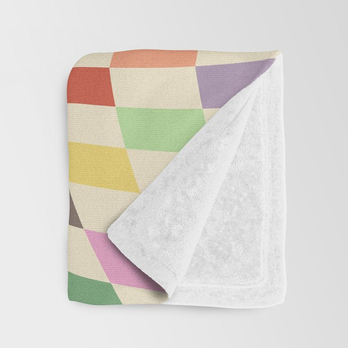 Colorful Checkered Swirl Pattern Throw Blanket Gallery Image 3