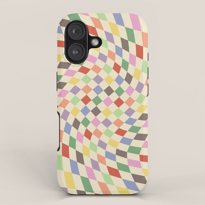 Colorful Checkered Swirl Pattern iPhone Case Gallery Image 1