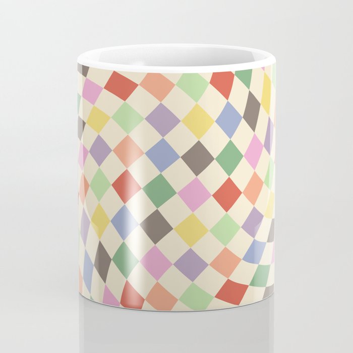 Colorful Checkered Swirl Pattern Coffee Mug Gallery Image 4