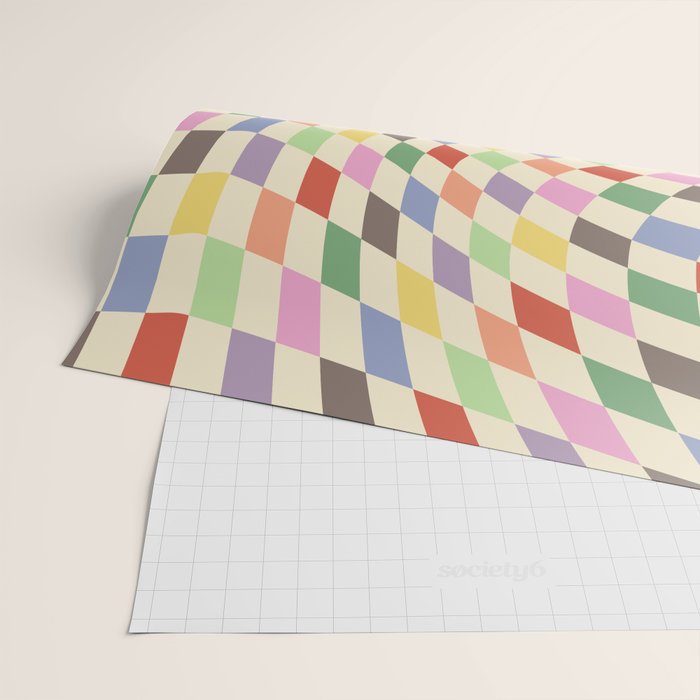 Colorful Checkered Swirl Pattern Wrapping Paper Gallery Image 2