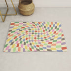 Colorful Checkered Swirl Pattern Rug Gallery Image 1