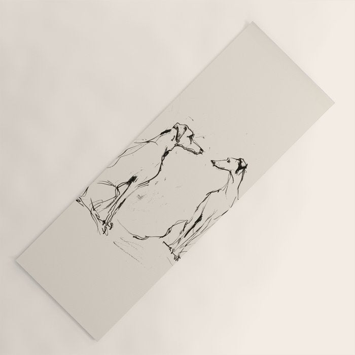 Greyhound Pair - Modern Sketch Yoga Mat Gallery Image 1