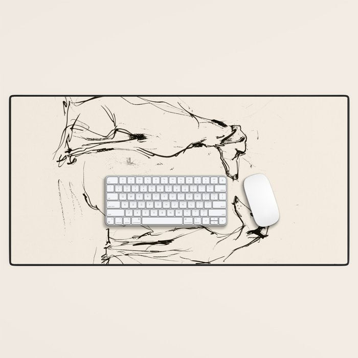 Greyhound Pair - Modern Sketch Desk Mat Gallery Image 1