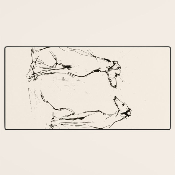Greyhound Pair - Modern Sketch Desk Mat Gallery Image 3
