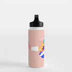 Keep Growing - Tropical plant on peach Water Bottle Gallery Image 3