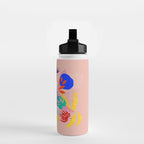 Keep Growing - Tropical plant on peach Water Bottle Gallery Image 2