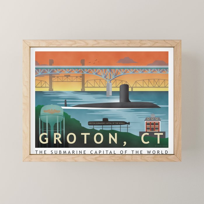 Groton, CT - Submarine Homeport Mini Art Print Gallery Image 1