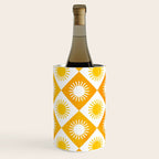 Retro Checkered Yellow Sun Pattern Wine Chiller Gallery Image 1