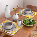 Retro Checkered Yellow Sun Pattern Placemat Gallery Image 2