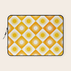Retro Checkered Yellow Sun Pattern Laptop Sleeve Gallery Image 1