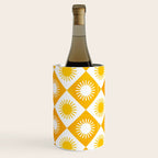 Retro Checkered Yellow Sun Pattern Wine Chiller Gallery Image 2
