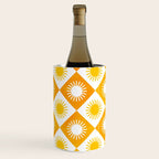 Retro Checkered Yellow Sun Pattern Wine Chiller Gallery Image 3