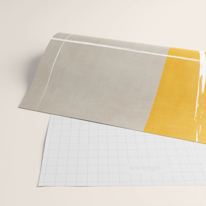 Teal Yellow Beige Abstract Artwork Wrapping Paper Gallery Image 2
