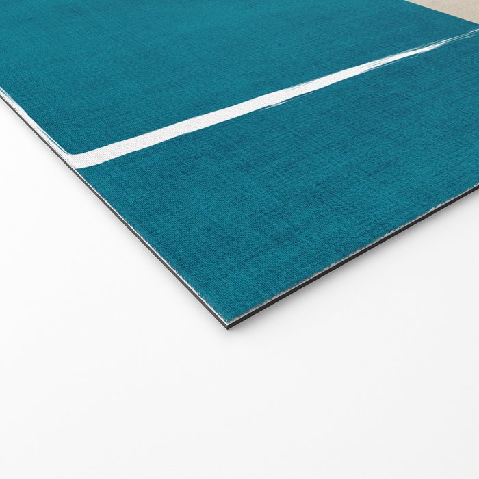 Teal Yellow Beige Abstract Artwork Welcome Mat Gallery Image 2